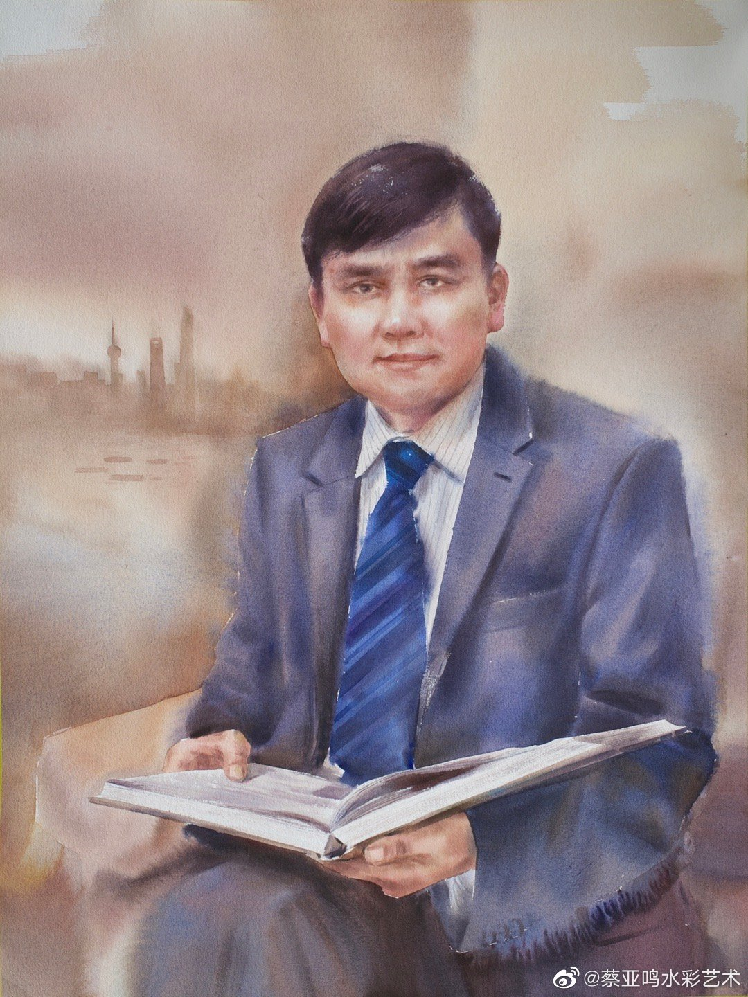 张文宏肖像画